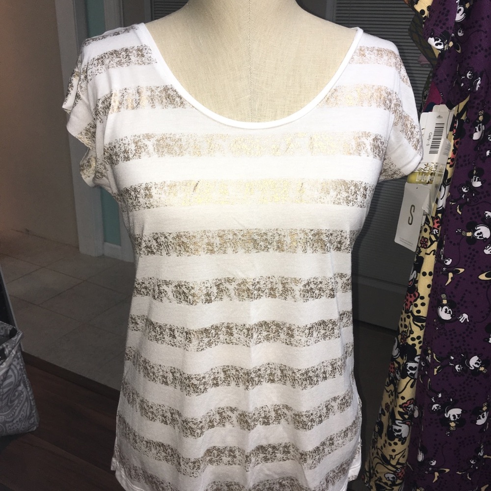 Gold and White striped t-shirt